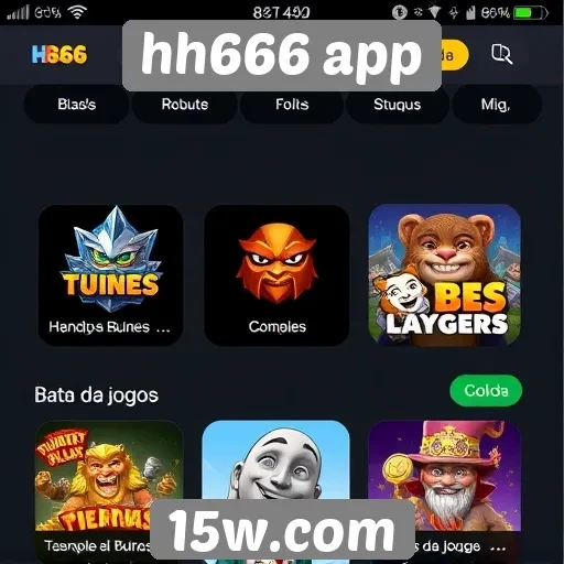 Interface do hh666 app facilita navegação e escolha de jogos